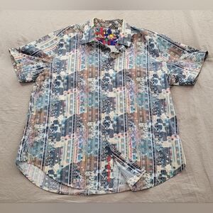 Robert Graham Button Down Collar Shirt, Size Large